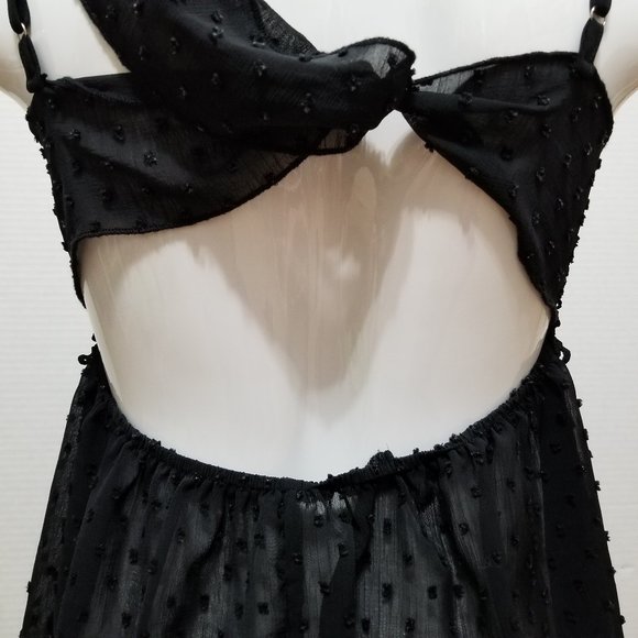 SHEIN top Large lingerie style babydoll swiss dot sheer crochet lace keyhole - Picture 11 of 14